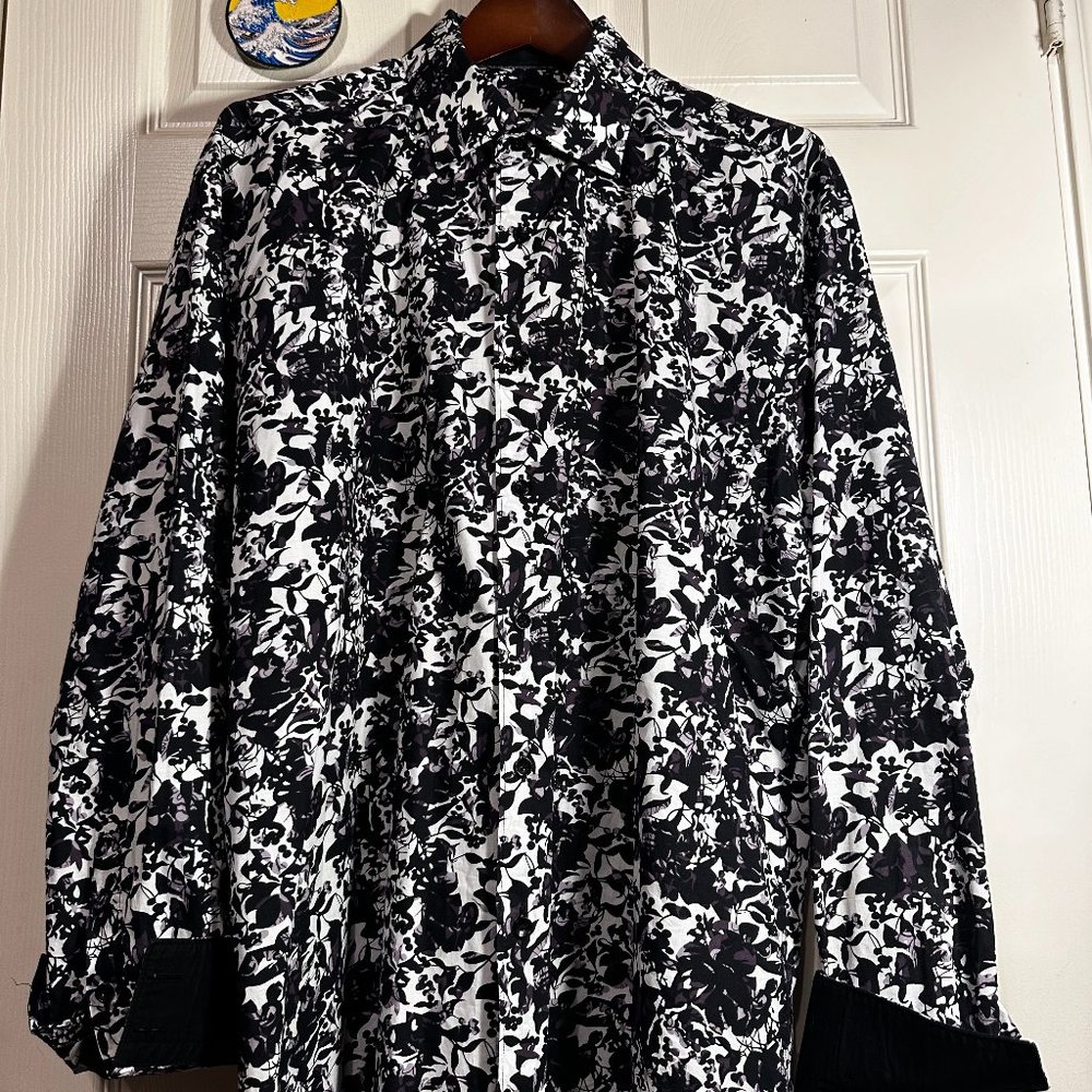 Bertigo 2XL [FREE SHIPPING] LUXURY mens floral dress shirt 100% cotton